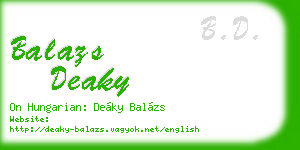 balazs deaky business card