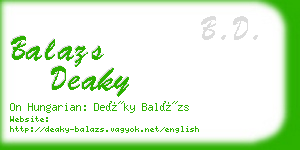 balazs deaky business card